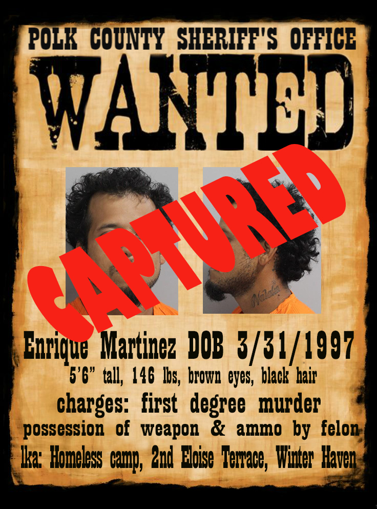 WANTED POSTER  Enrique Martinez CAPTURED